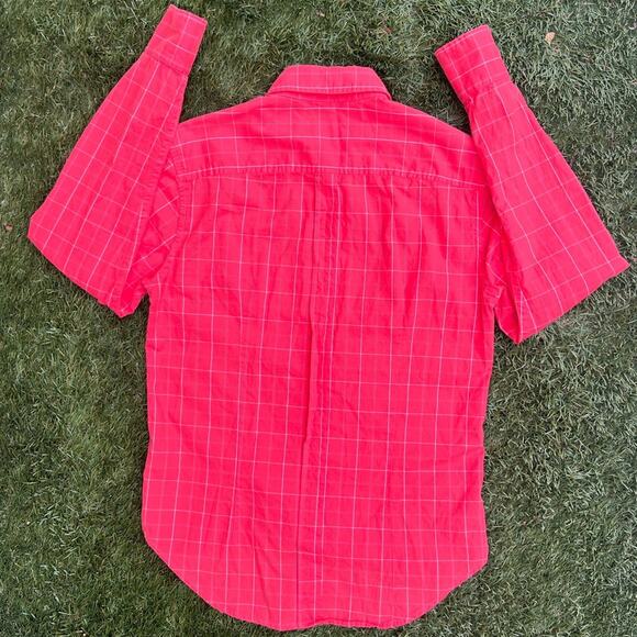 Band of Outsiders Y2K Preppy WindowPane Hipster Twee Slim Button Down Shirt 1/S - Picture 8 of 9